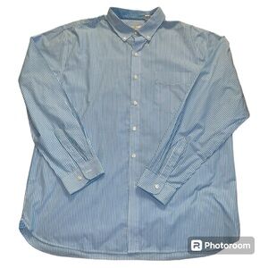 Van Heusen XL men long sleeve button up shirt blue/white stripes